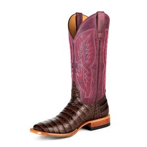 NEW Macie Bean ROPER Chocolate Caiman Print boots